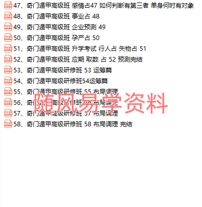 朱源熙奇门遁甲高级研修班58集视频